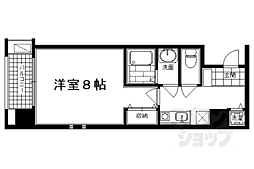 アスヴェル京都二条烏丸 1Kの間取図画像