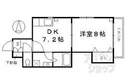 オークハウス 1DKの間取図画像