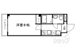 フラッティ壬生坊城 1Kの間取図画像