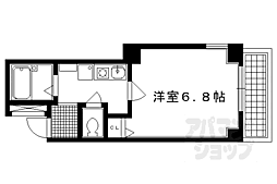 プレサンス京都二条城前 1Kの間取図画像