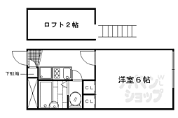 レオパレス堀川 1Kの間取図画像
