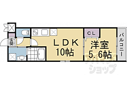 ソリティア梅小路 1LDKの間取図画像