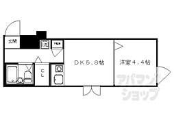 朝日プラザ三条口 1DKの間取図画像