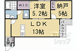 カーサウッド壬生 1SLDKの間取図画像