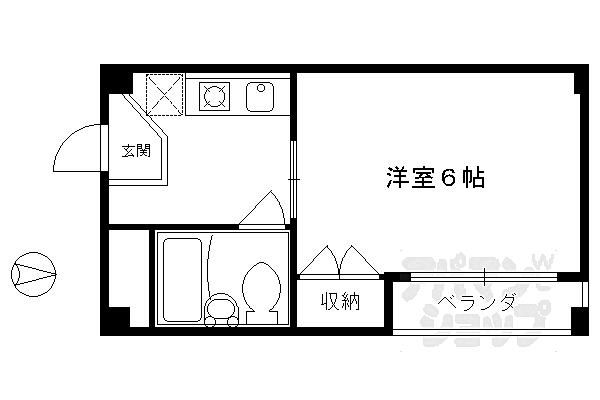 サン・ウエスト 302｜京都府京都市下京区西七条北衣田町(賃貸マンション1K・3階・20.06㎡)の写真 その2