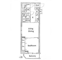 スカイコート隅田公園 1LDKの間取り