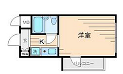スカイコート西横浜第6 1Kの間取図画像