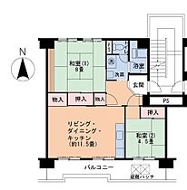 UR洛西境谷東  ｜ 京都府京都市西京区大原野東境谷町1丁目（賃貸マンション2LDK・6階・66.89㎡） その2