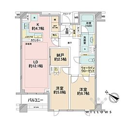 プラウド上原 3LDKの間取図画像
