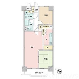 ライオンズガーデン百合ケ丘一番館 2LDKの間取図画像