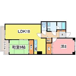 グランメゾン丸山 2階2LDKの間取り