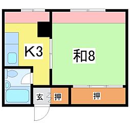 コーポ日野 2DKの間取図画像