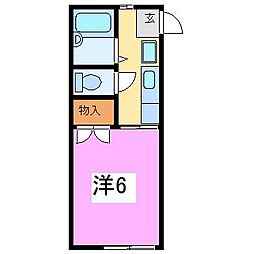 フェリチタ福井 1Kの間取図画像