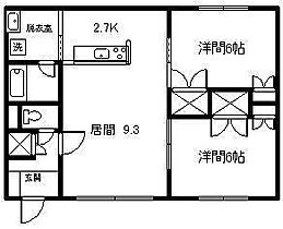 プロスペレ 203 ｜ 北海道旭川市豊岡二条5丁目3番地1号（賃貸アパート2LDK・2階・55.28㎡） その2