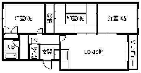 東光8・4プラザ 310｜北海道旭川市東光八条4丁目(賃貸マンション3LDK・3階・62.60㎡)の写真 その2