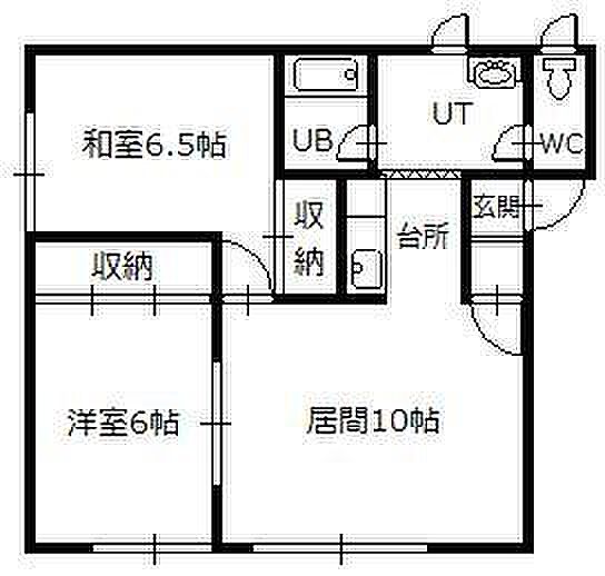 南ウィング 201｜北海道富良野市弥生町(賃貸アパート2LDK・2階・53.46㎡)の写真 その2