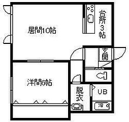ハニービー 1LDKの間取図画像