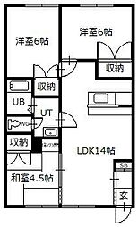ドリームハイツ2 3LDKの間取図画像