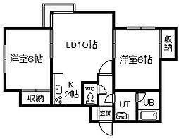 ビバリーヒルズ 2LDKの間取図画像