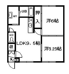 セレナハイツ 2LDKの間取図画像