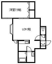 ルナA 1LDKの間取図画像