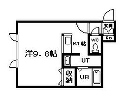 ロイヤルポケット 1Kの間取図画像