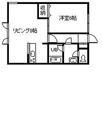 フォレスト6・3 1LDKの間取図画像
