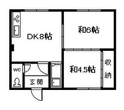 藤マンション 2DKの間取図画像