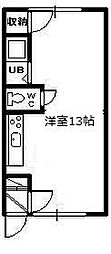 アボード2・1 1Kの間取図画像