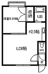 シャトレーヌ 1LDKの間取図画像