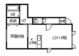 Box.南・D 1LDKの間取図画像