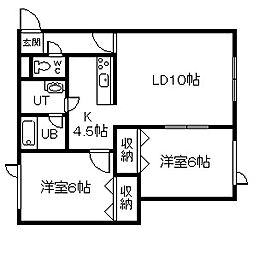 VIPトヨオカ 2LDKの間取図画像
