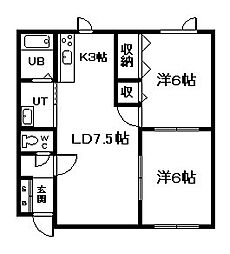 PALACE豊岡 2LDKの間取図画像