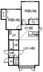 エアフォルク(富良野市錦町新築MS A) 2LDKの間取図画像