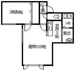 ハニービー 1LDKの間取図画像