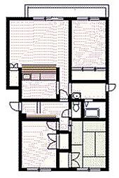 E-21ワックスウイング東光A 3LDKの間取図画像