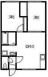 カーサベルデ旭川 2LDKの間取図画像