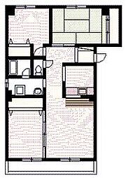 エスティ21イコマ 3DKの間取図画像