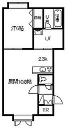 ニューエスパニア5-B 1LDKの間取図画像