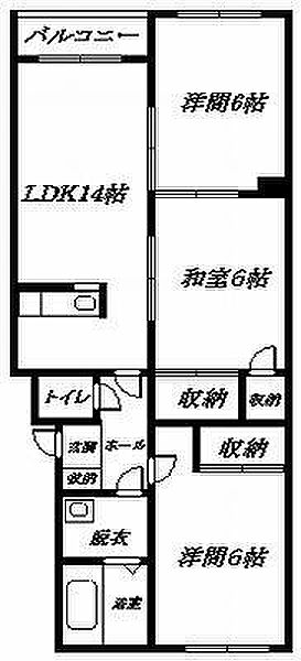 フロンティア東光 302｜北海道旭川市東光十三条3丁目(賃貸マンション3LDK・3階・61.15㎡)の写真 その2