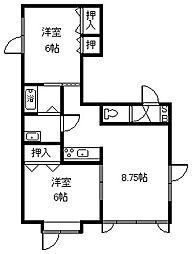 レイグランド7 2LDKの間取図画像
