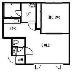 アヴァンティ 1LDKの間取図画像