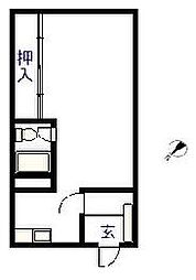 エステート川端 1DKの間取図画像