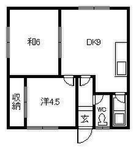 春光コーポ 201｜北海道旭川市春光六条1丁目(賃貸アパート2DK・2階・34.81㎡)の写真 その2