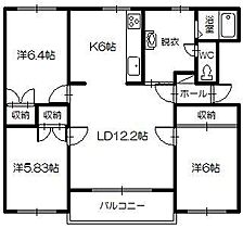 ブルーム・ヴィラ 202 ｜ 北海道旭川市花咲町6丁目（賃貸マンション3LDK・2階・75.33㎡） その2