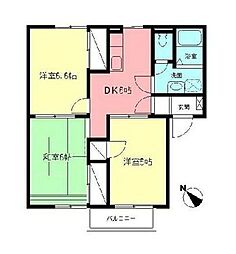 レジデンス・翔 3DKの間取図画像