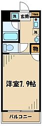 ハイツFK 1Kの間取図画像