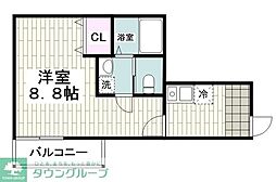 ドミール渋谷 1Kの間取図画像
