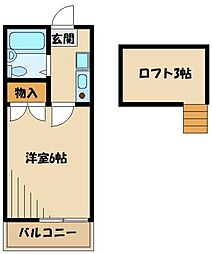 ジョイフルオークラNo.11 1Kの間取図画像