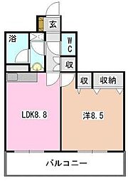 ラフィネエスパース 1LDKの間取図画像
